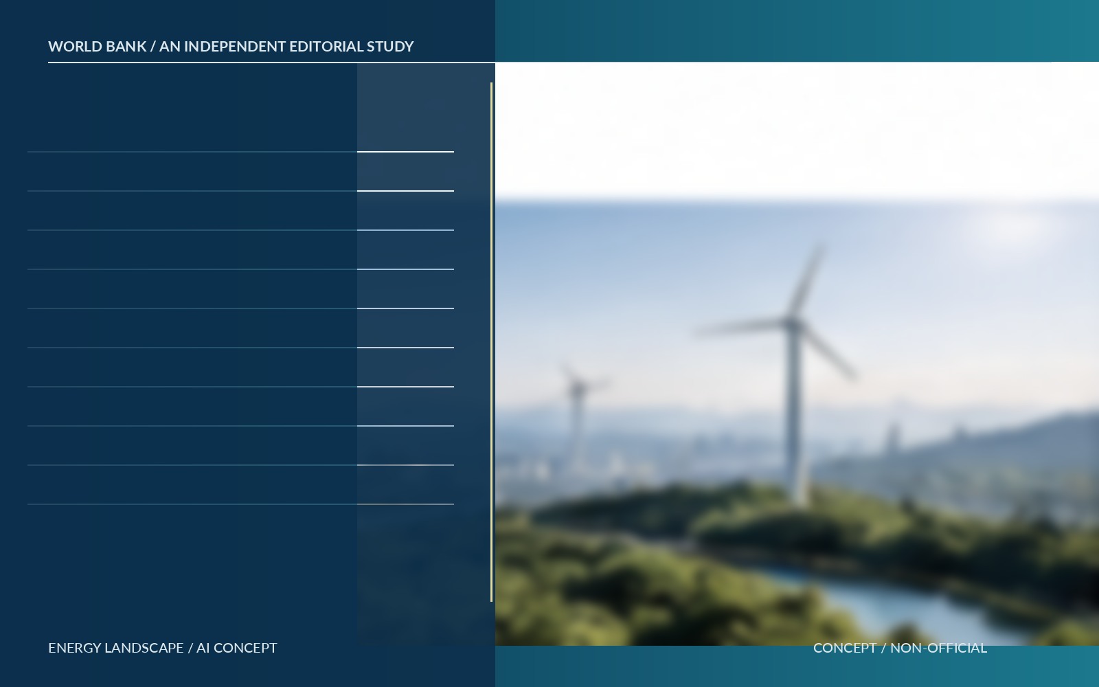 Independent World Bank editorial concept illustrating energy landscape concept; not an official World Bank image