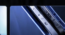 Reflective cobalt edges and polished angular metal-inspired surfaces.