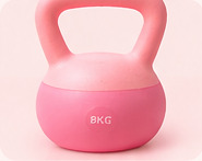 Pink kettlebell with an 8KG marking visible on the pictured object