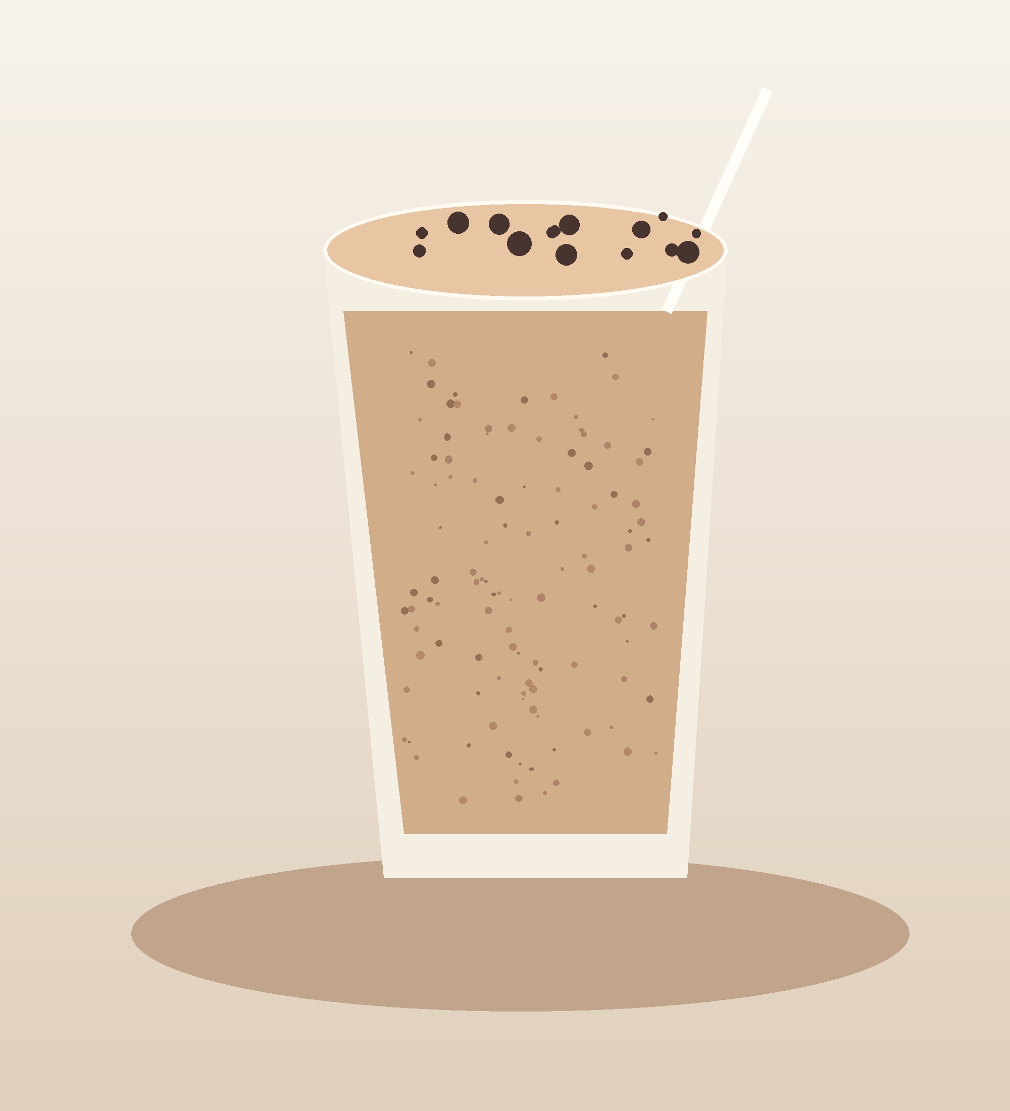 Stylized creamy shake illustration with dark flecks