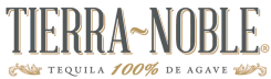 Exact lettering and decorative treatment cropped from the user-supplied Tierra Noble reference moodboard.