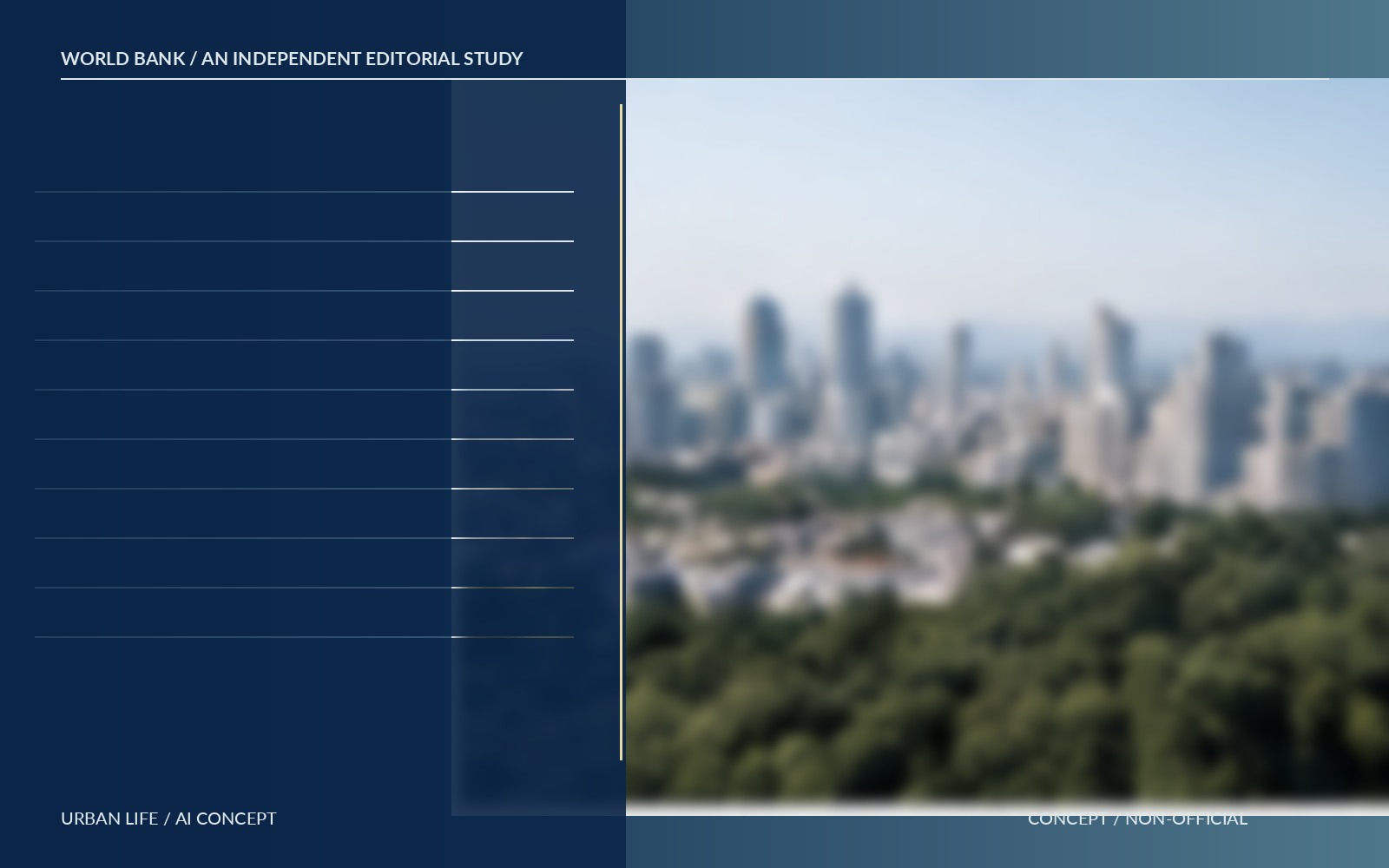 Independent World Bank editorial concept illustrating urban life concept; not an official World Bank image
