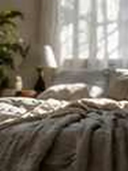 Illustrative editorial demo photograph accompanying a fictional MAQ.BIO story about interiors; no real Brand or Product depicted as verified.